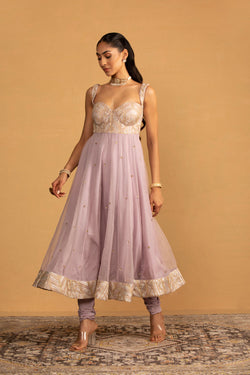 Lilac Anarkali Set