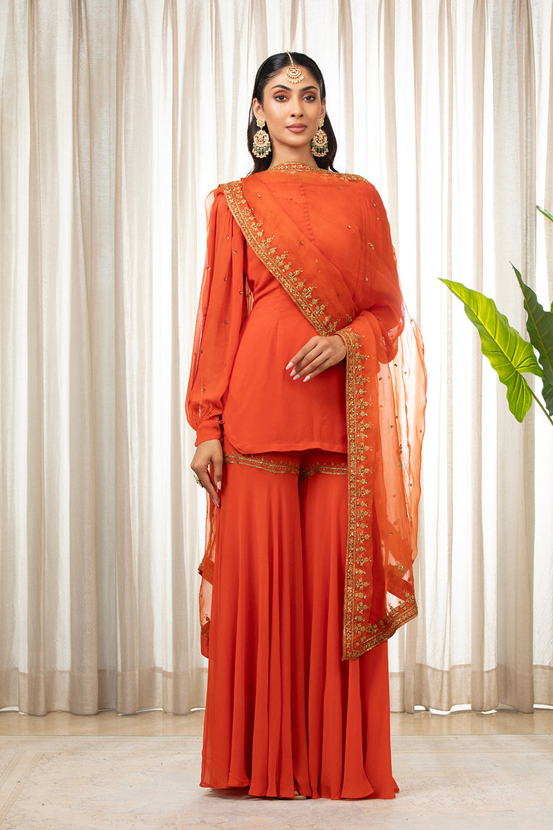 Rust Dilkash Kurta Set
