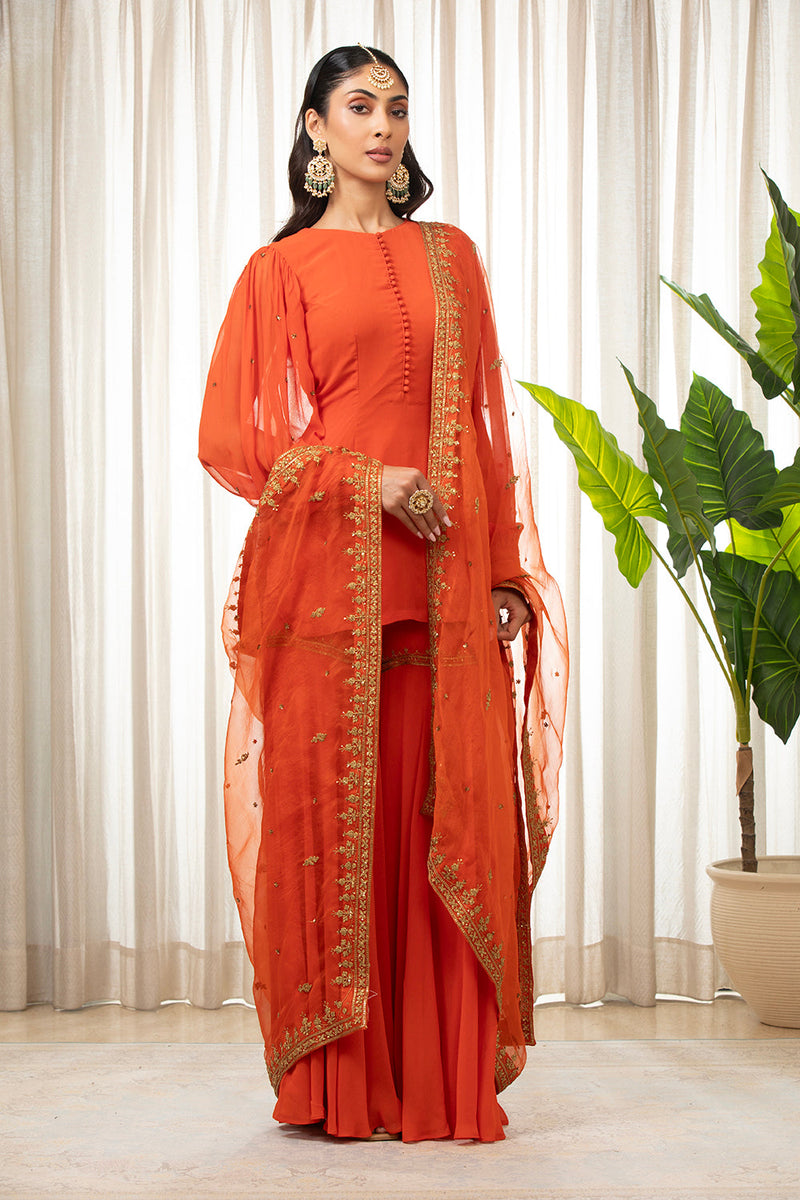 Rust Dilkash Kurta Set
