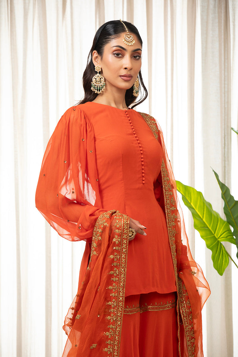 Rust Dilkash Kurta Set