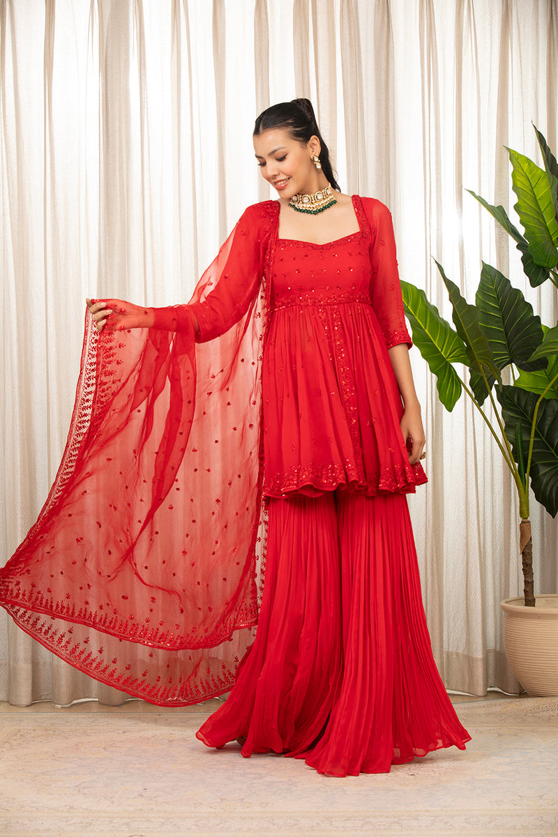 Lal Sharara Set