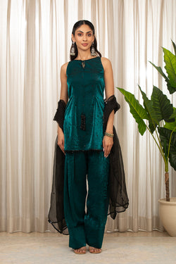 Teal Jasmine Kurta Set