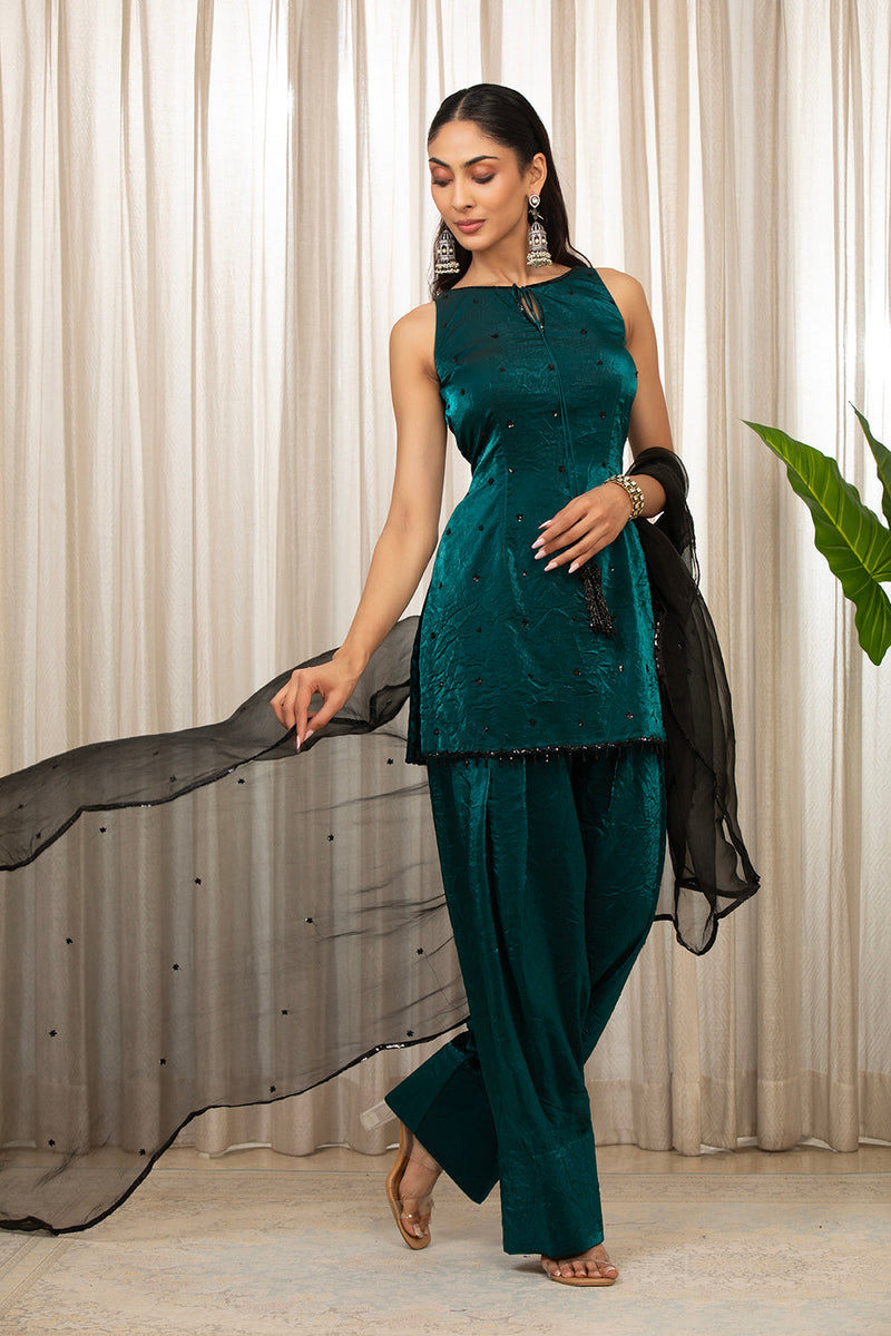 Teal Jasmine Kurta Set