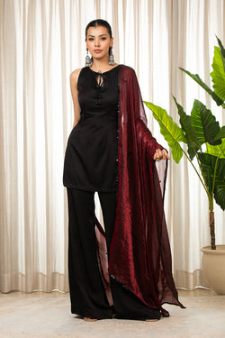 Siyah Bell Bottom Set