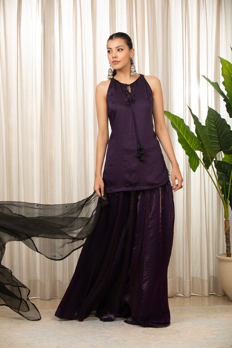 Jasmine Purplish Sharara Set