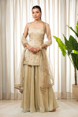 Jasmine Creamish Sharara Set