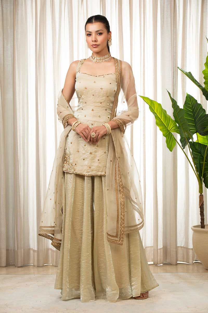 Jasmine Creamish Sharara Set