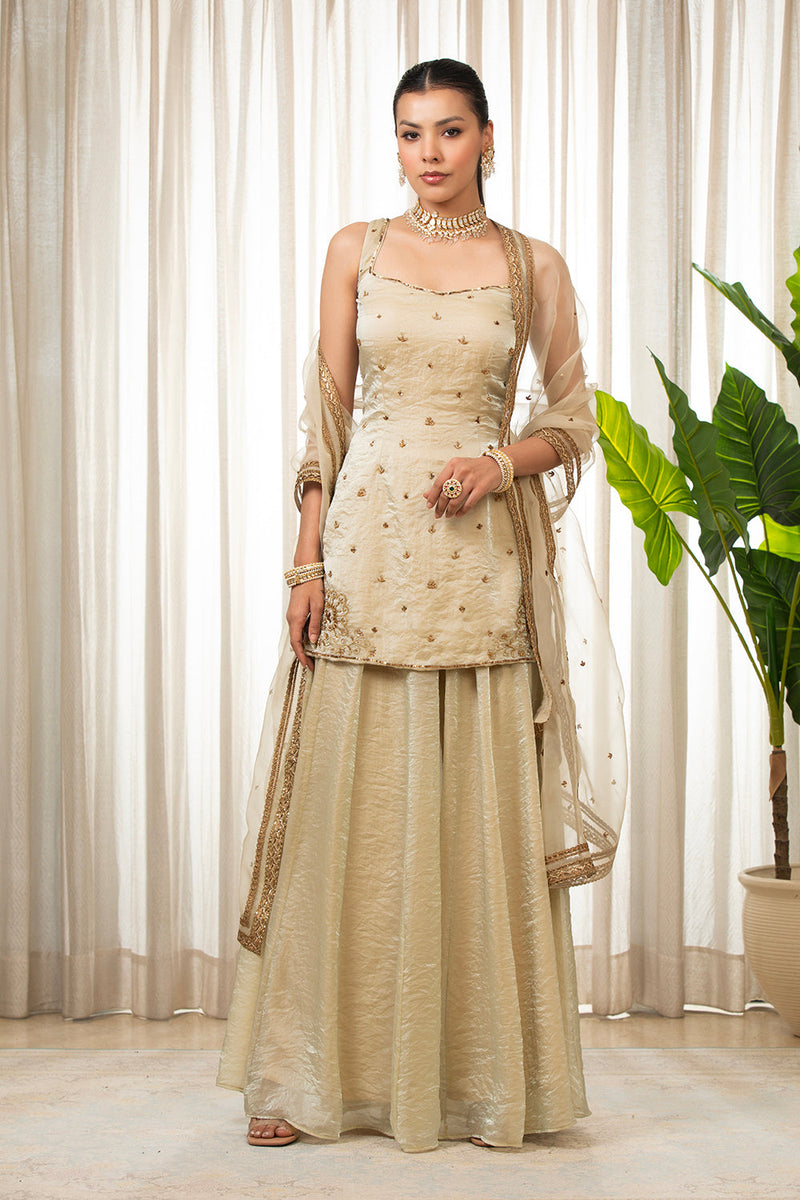 Jasmine Creamish Sharara Set