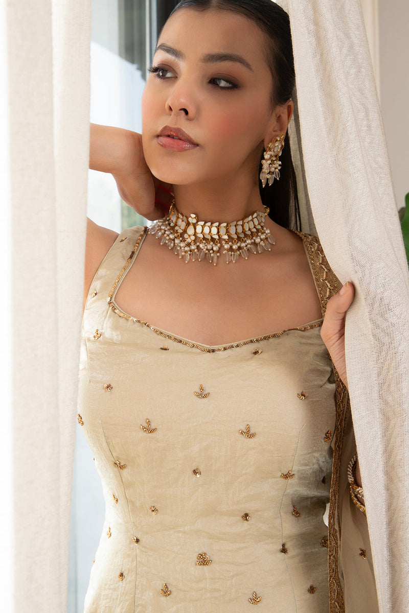 Jasmine Creamish Sharara Set