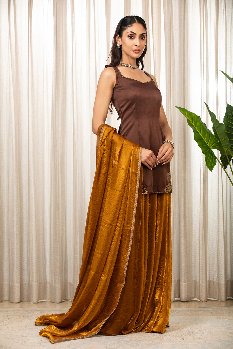 Jasmine Goldenish Sharara Set