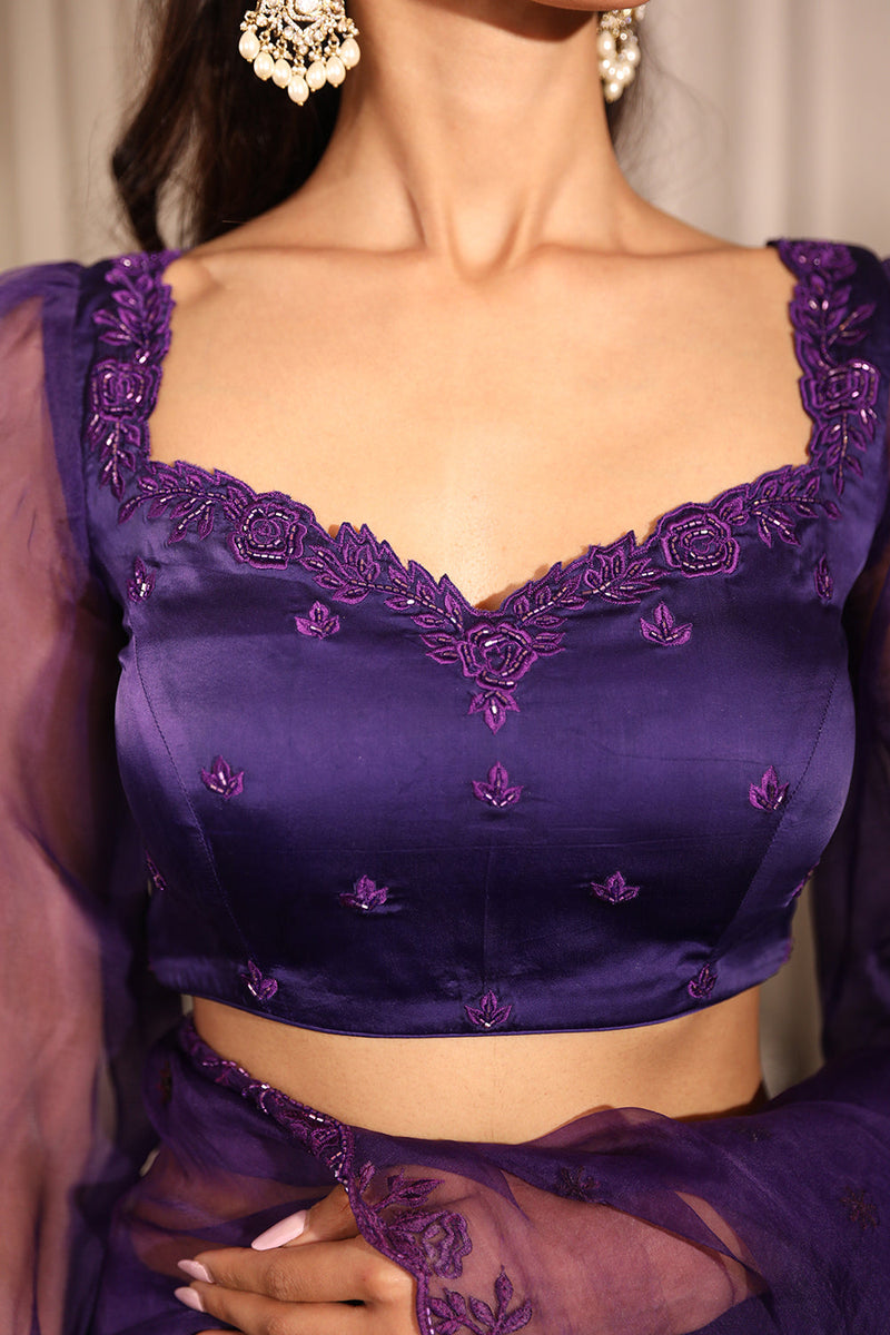 Purple Nyra Saree Set