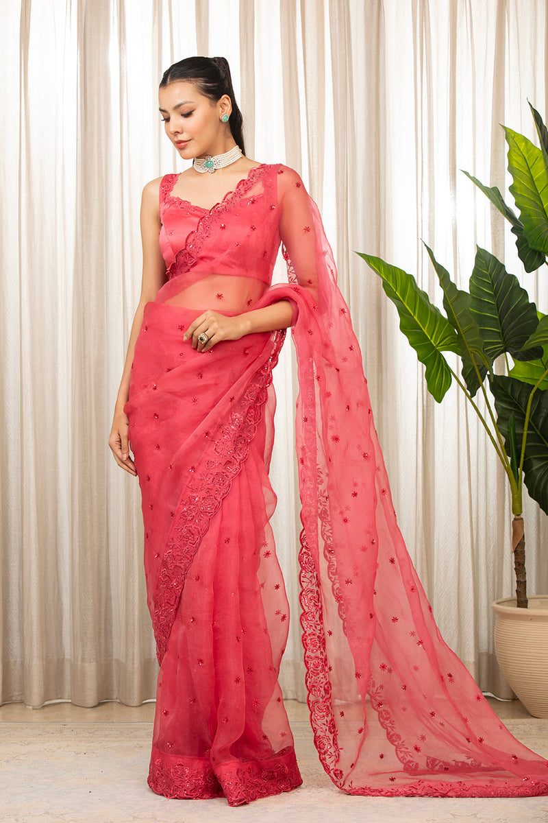 Pink Nyra Saree Set