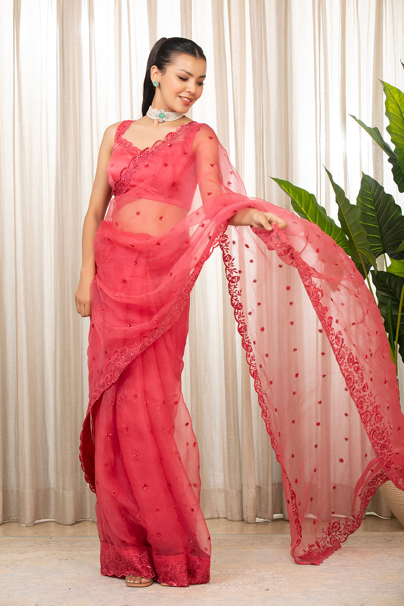 Pink Nyra Saree Set