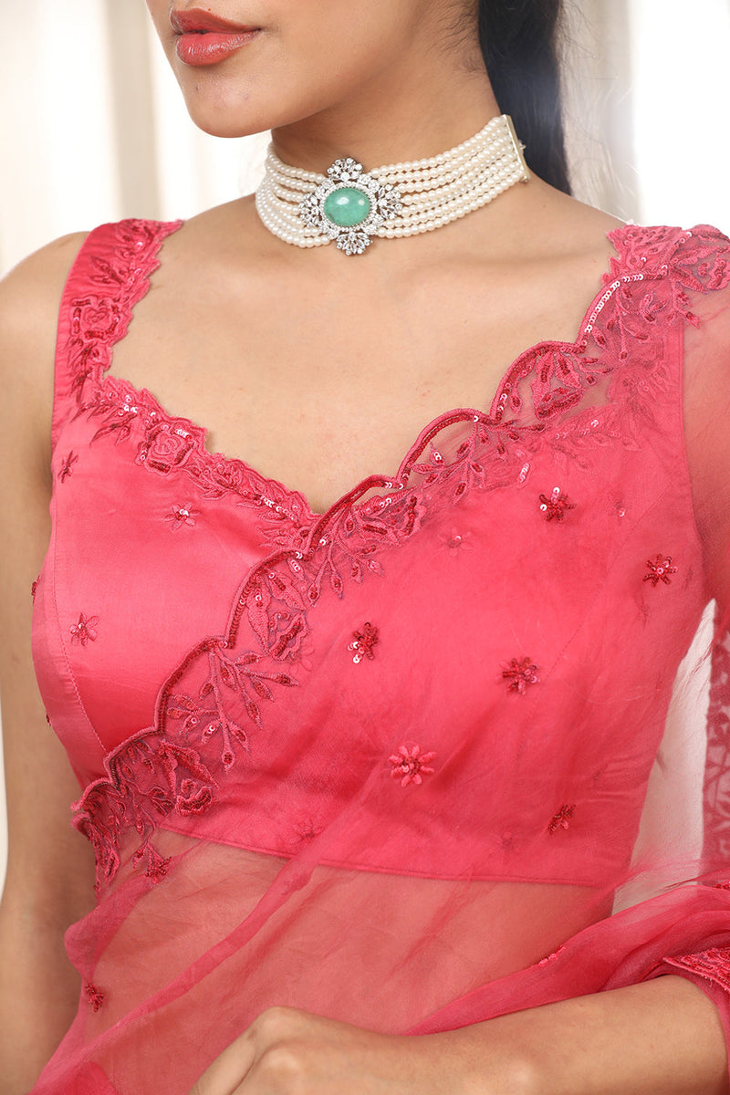 Pink Nyra Saree Set