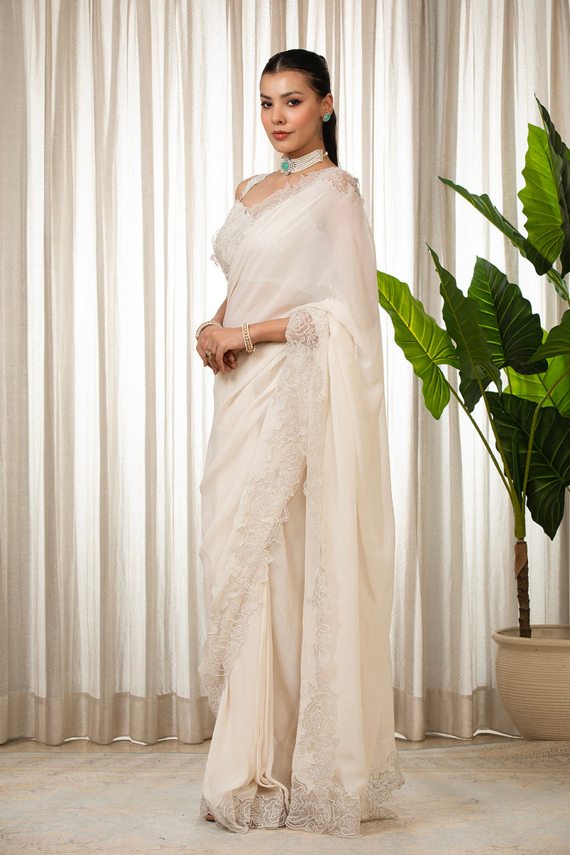 White Nikaza Saree Set
