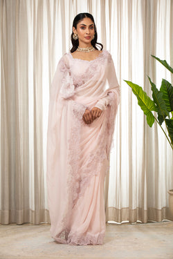 Pink Nikaza Saree Set