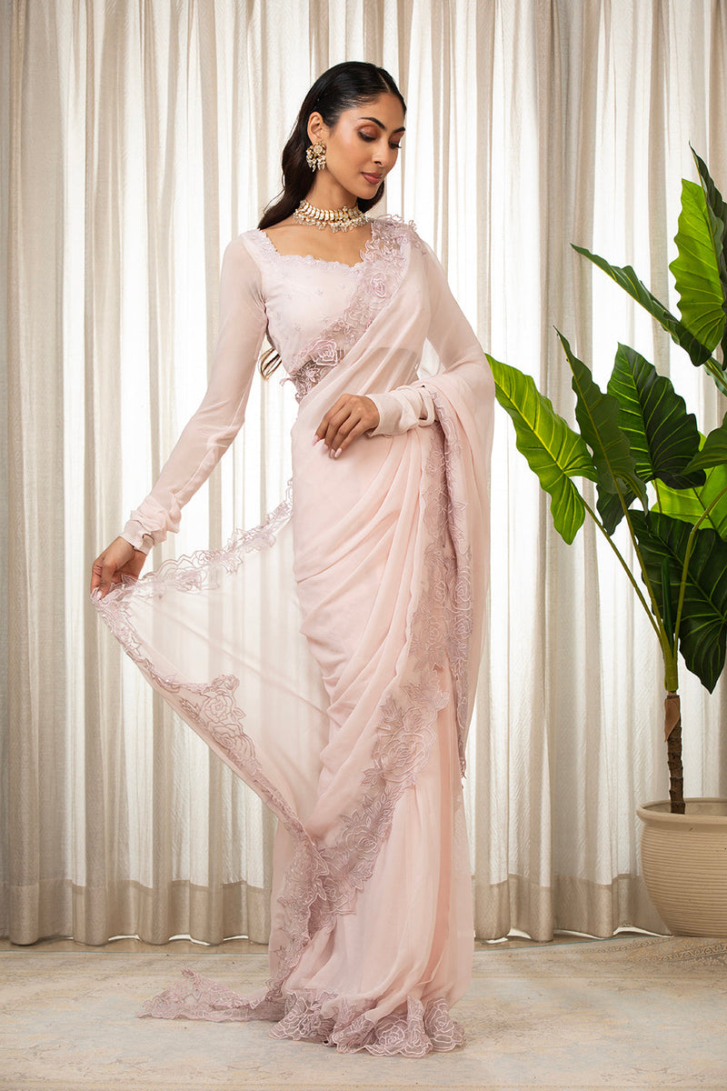 Pink Nikaza Saree Set