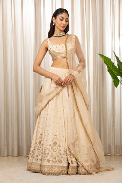 Cream Lehenga Set