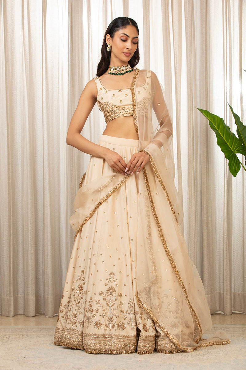 Cream Lehenga Set