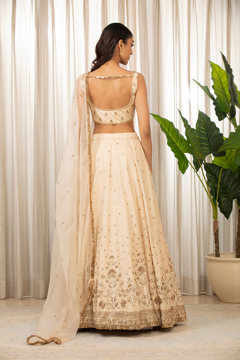 Cream Lehenga Set