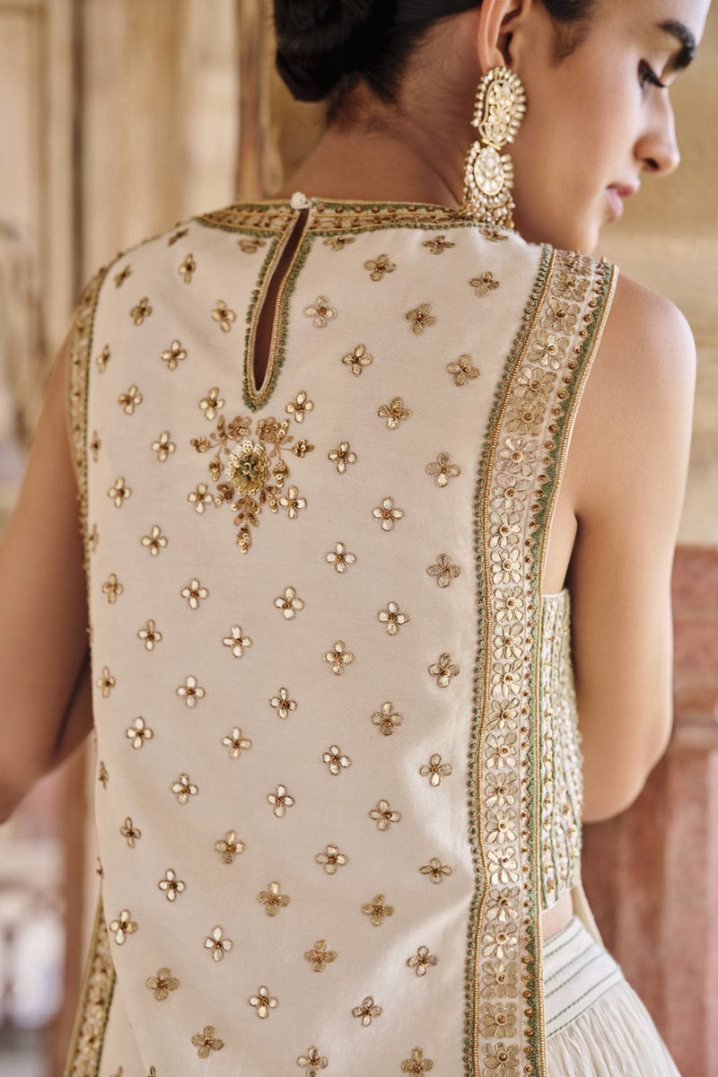 Mirai Gota Patti Mul Lehenga Set Natural