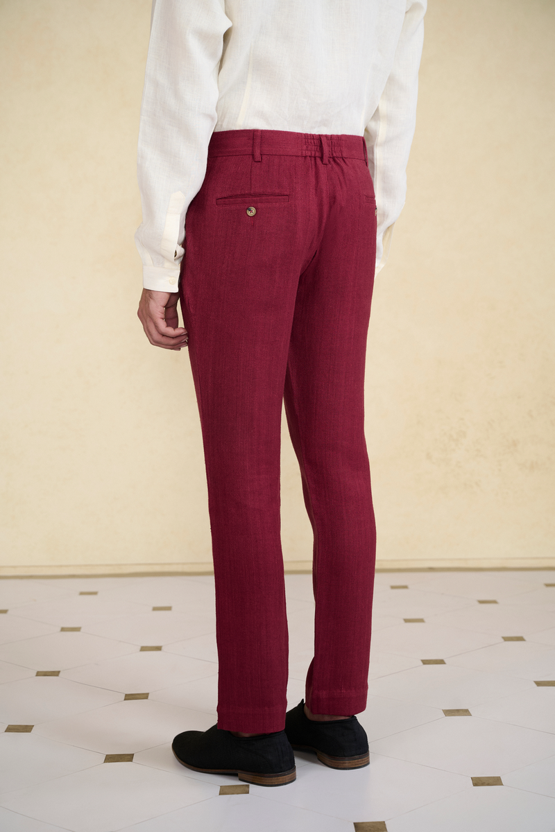 Maroon Silk Trousers