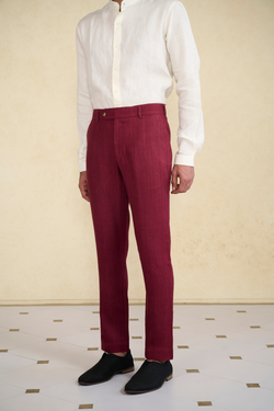Maroon Silk Trousers