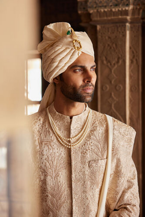 Parnav Hand-embroidered Sherwani - Gold