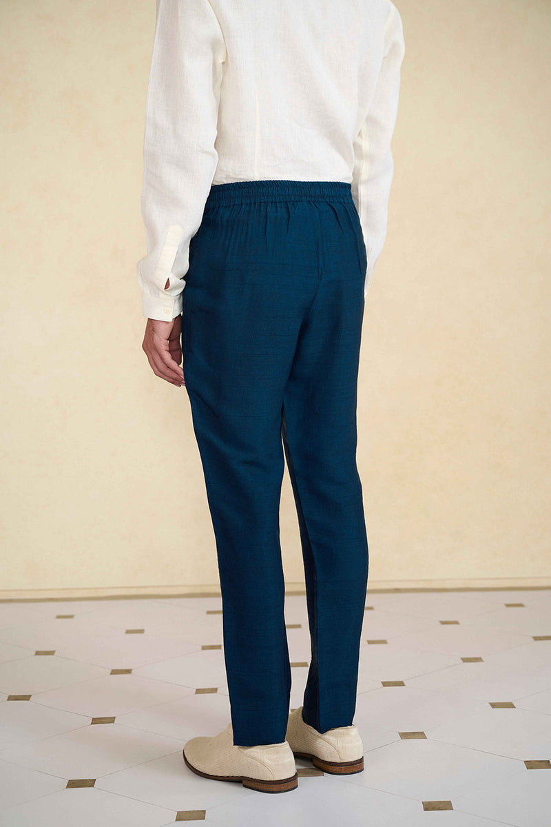Indigo Silk Trousers