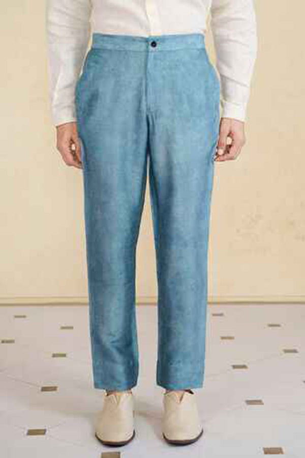 Indigo Silk Trousers