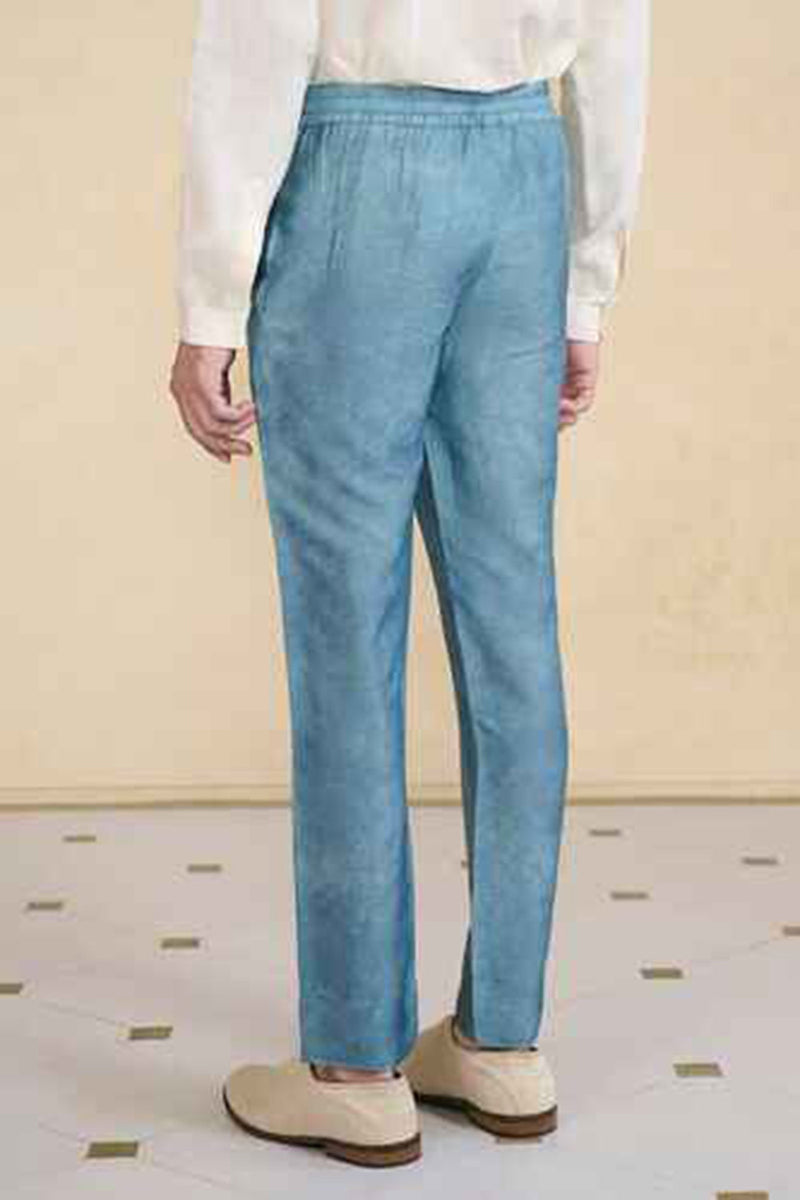 Indigo Silk Trousers