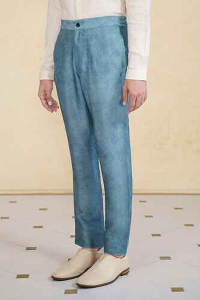 Indigo Silk Trousers