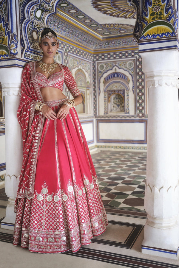 Tarangini Gota Patti Silk Lehenga Red