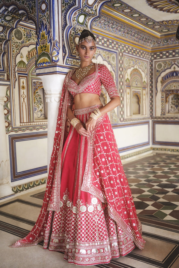 Tarangini Gota Patti Silk Lehenga Red