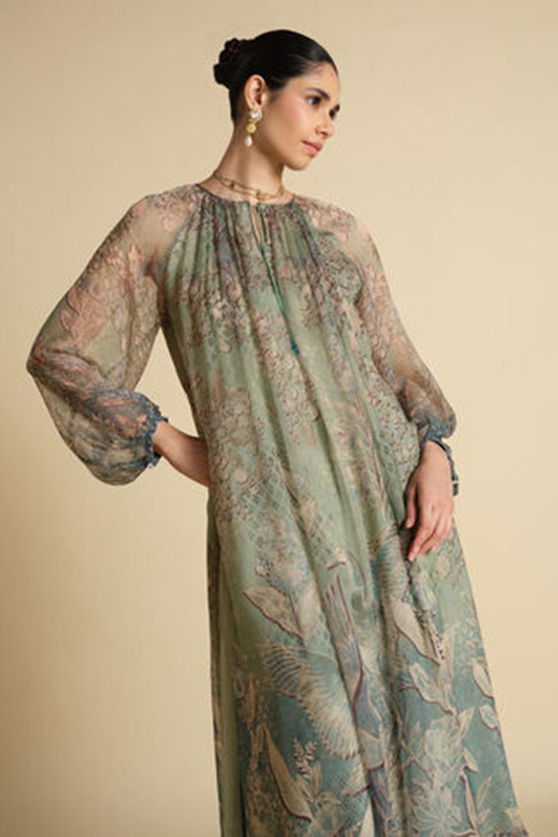 Alarka Printed Kurta Set - Powder Blue
