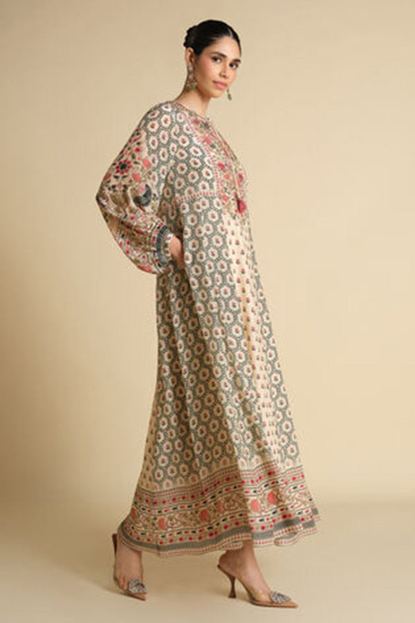 Demoiselle Printed Kaftan - Ivory