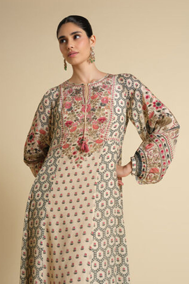 Demoiselle Printed Kaftan - Ivory
