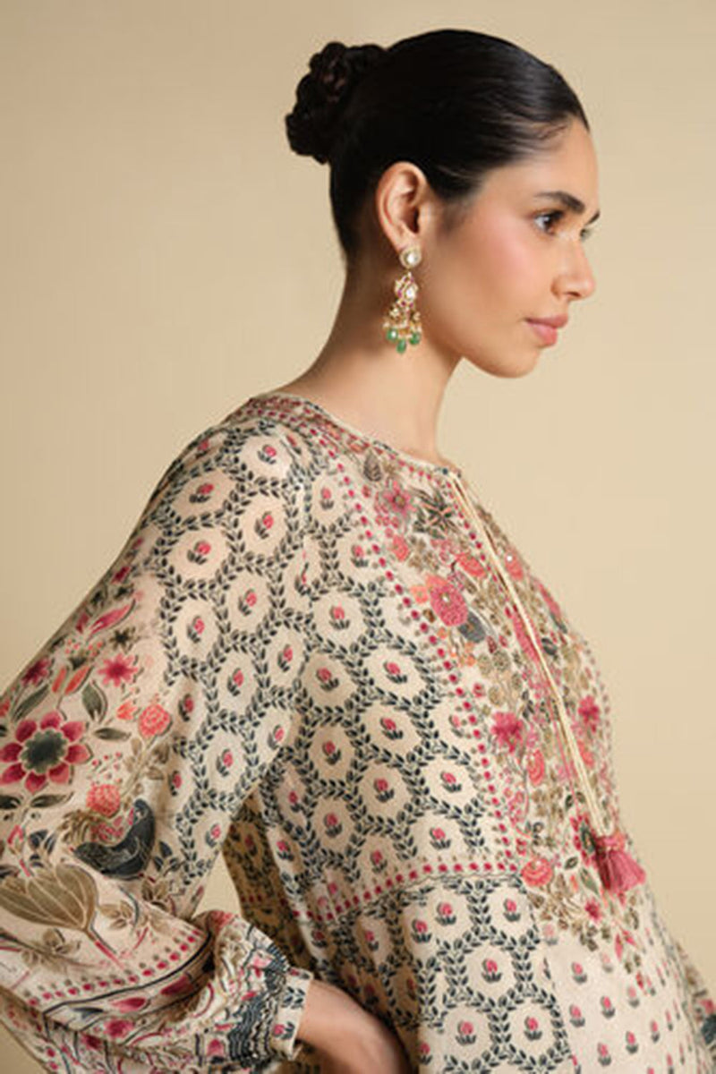 Demoiselle Printed Kaftan - Ivory