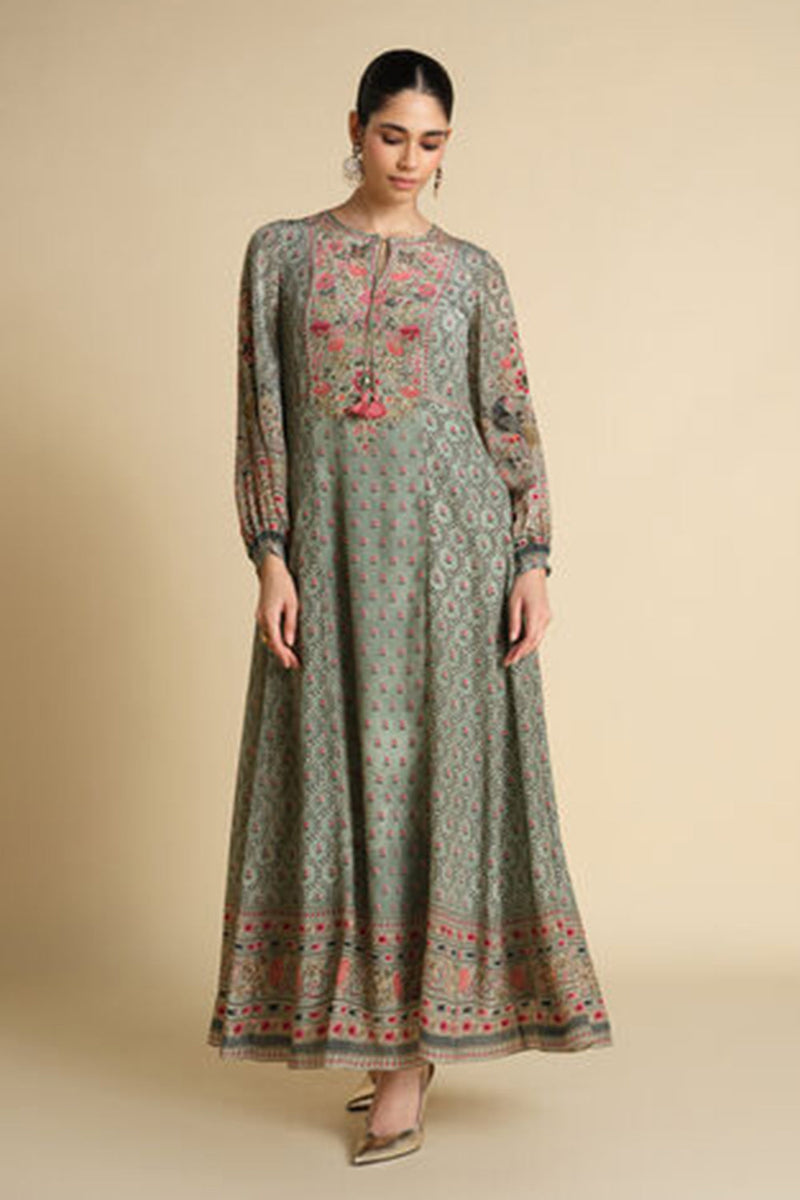 Demoiselle Printed Kaftan - Sage