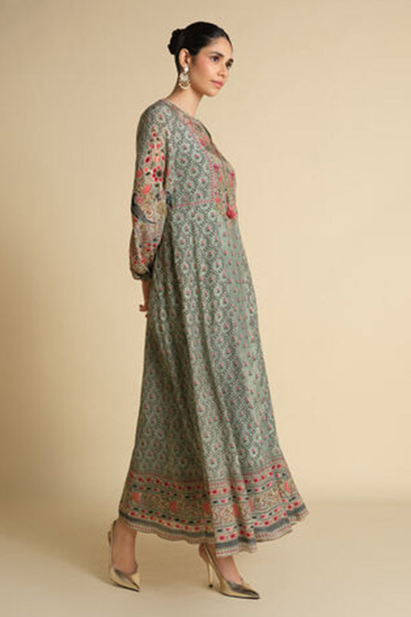 Demoiselle Printed Kaftan - Sage