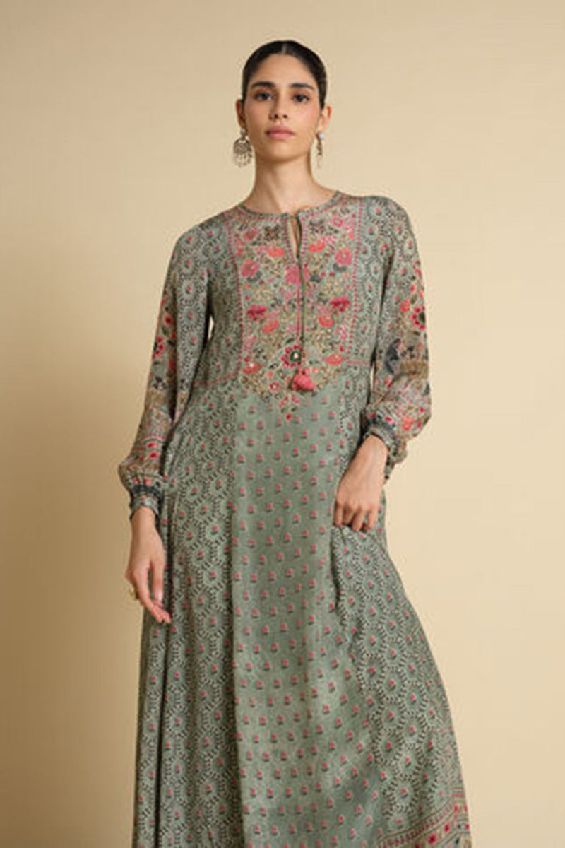 Demoiselle Printed Kaftan - Sage