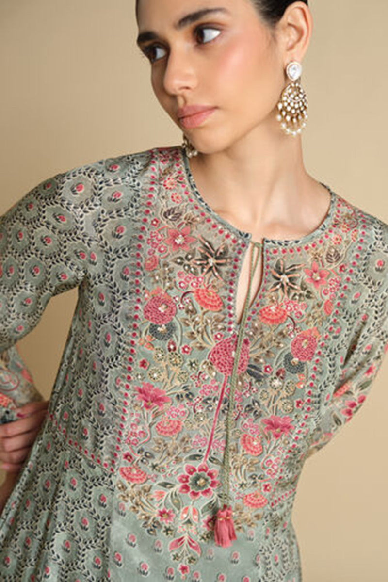 Demoiselle Printed Kaftan - Sage