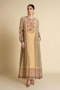 Demoiselle Printed Kaftan - Yellow