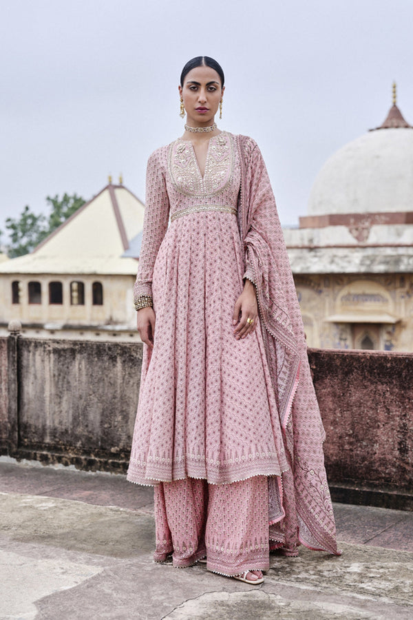 Alara Gota Patti Mul Anarkali Set - Blush
