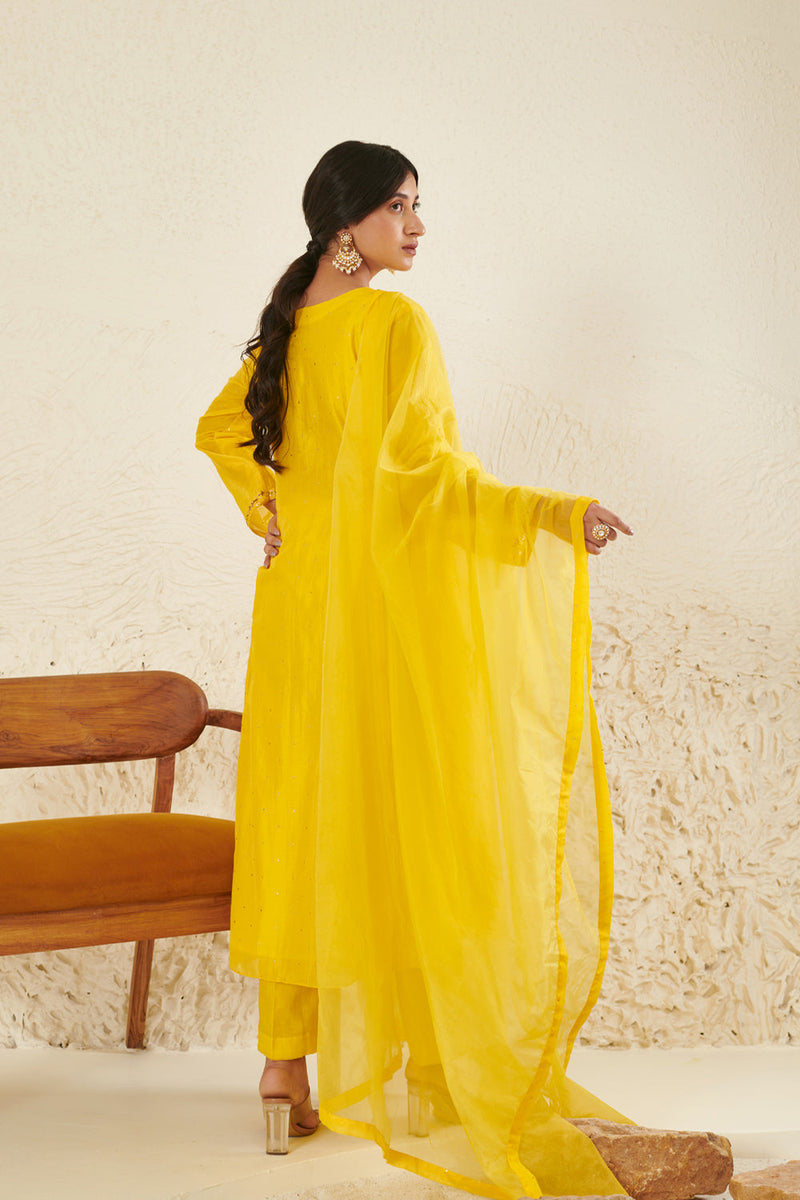 Yellow Embroidered Kurta Set