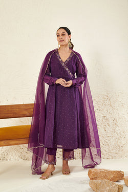 Purple Embroidered Kurta Set