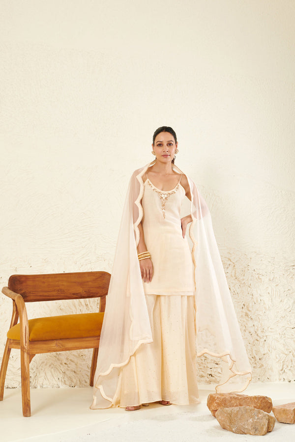 Ivory Embroidered Kurta Set