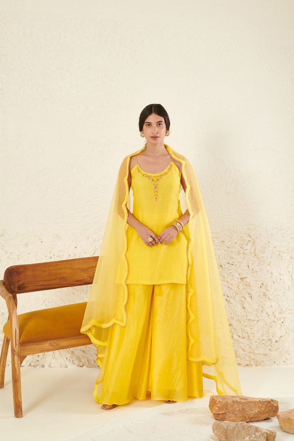 Yellow Embroidered Kurta Set