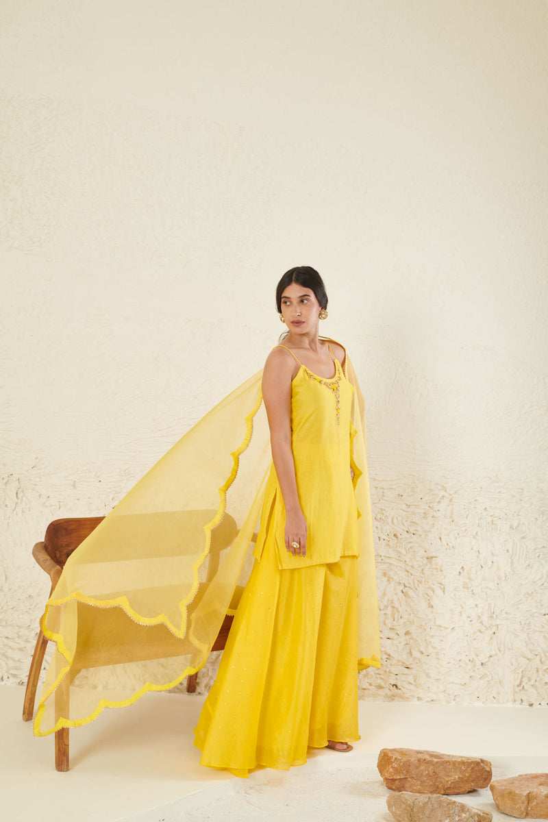 Yellow Embroidered Kurta Set