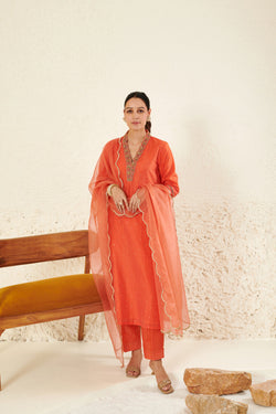 Organge Kurta Set